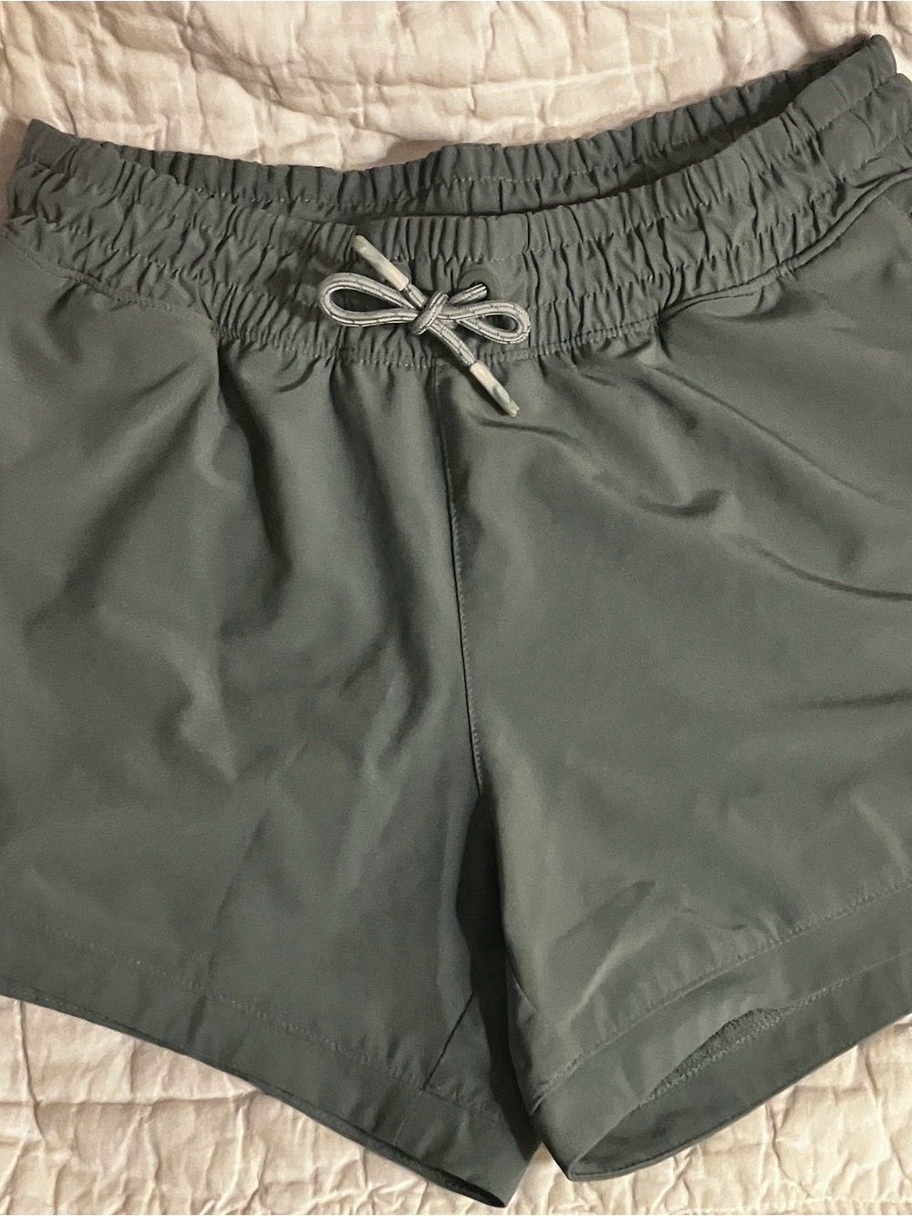 Athleta Girl Light Sage Green Athletic Shorts with Drawstring
